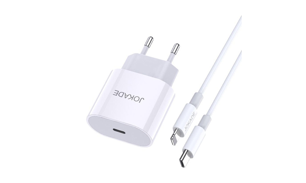 JOKADE JB010 CHENGYUN series single port intelligent PD20W charger set (Type-C to lightning)(EU)