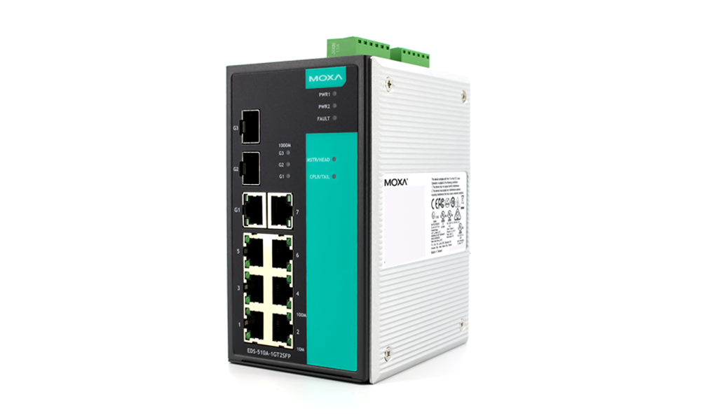 Moxa EDS-510A-1GT2SFP-T EtherDevice Switch; No Accessories