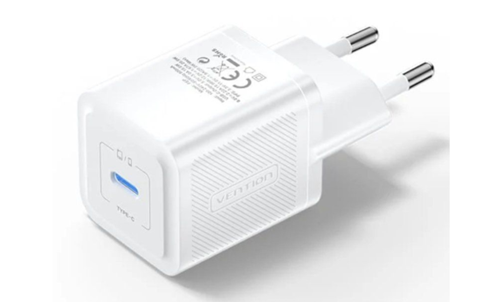 Vention FEPW0-EU 1-Port USB-C GaN Charger (20W) EU-Plug White