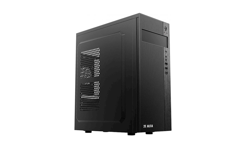 2E ALFA E185-400 Mid Tower Computer case | ATX400W | 2xUSB2.0 | 1xUSB3.0 | Black | 2E-E185-400