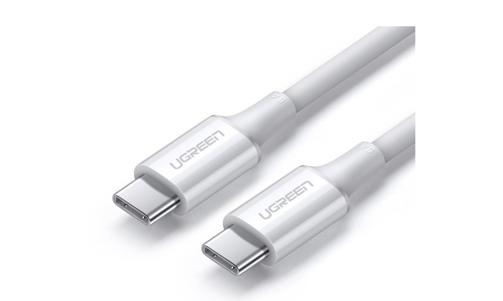 Ugreen US300 (60551) USB2.0 Type-C to Type-C Male Cable 100W, 1m, White