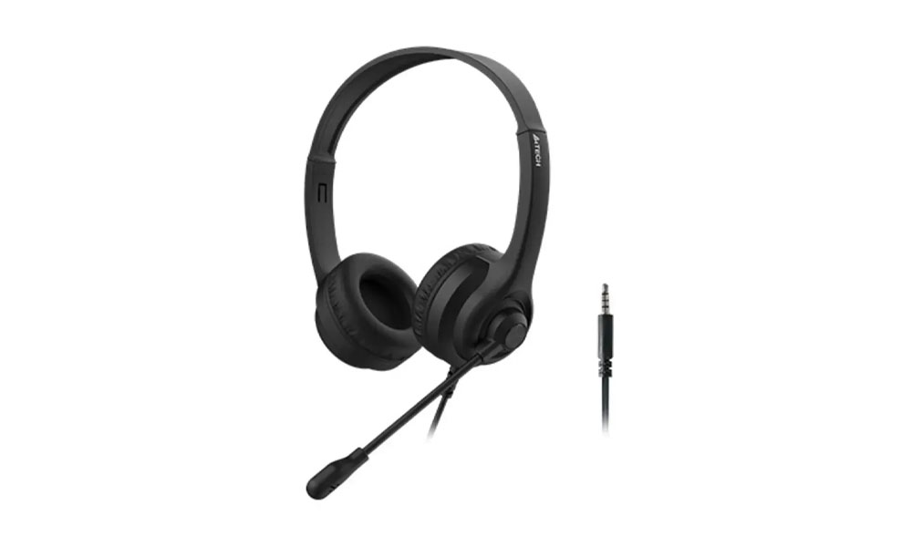 A4Tech HS-8i ComfortFit Stereo Headset 4 Pin 3.5mm Jack (Black) | Speaker Unit: 40 mm | Frequency Response: 20 Hz - 20 KHz | Sensitivity: 1