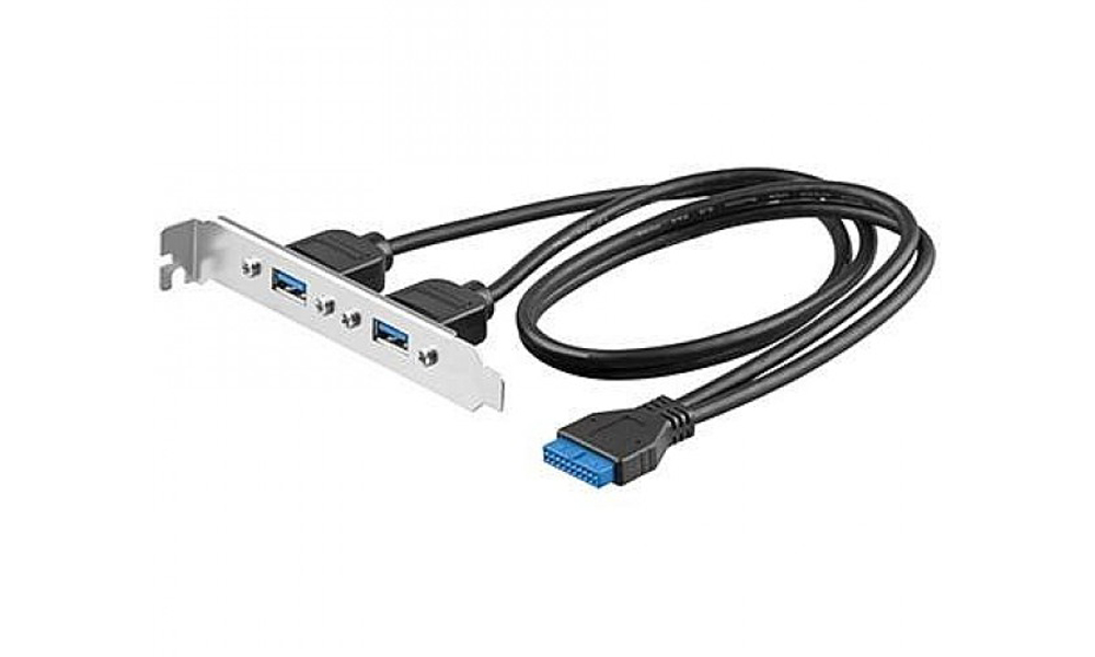 USB slot plate USB 3.0 2x 20 PIN plug 0,6m