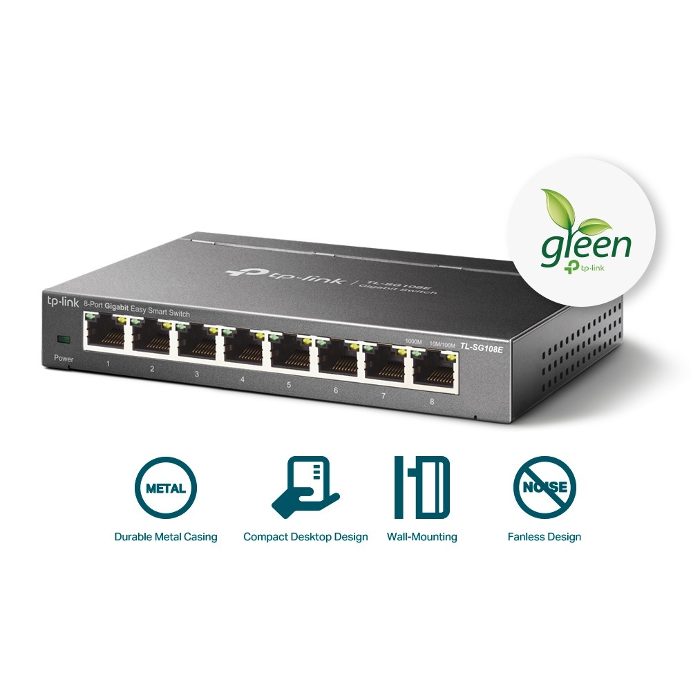 TP-Link TL-SG108E, 8-Port Gigabit Easy Smart Switch