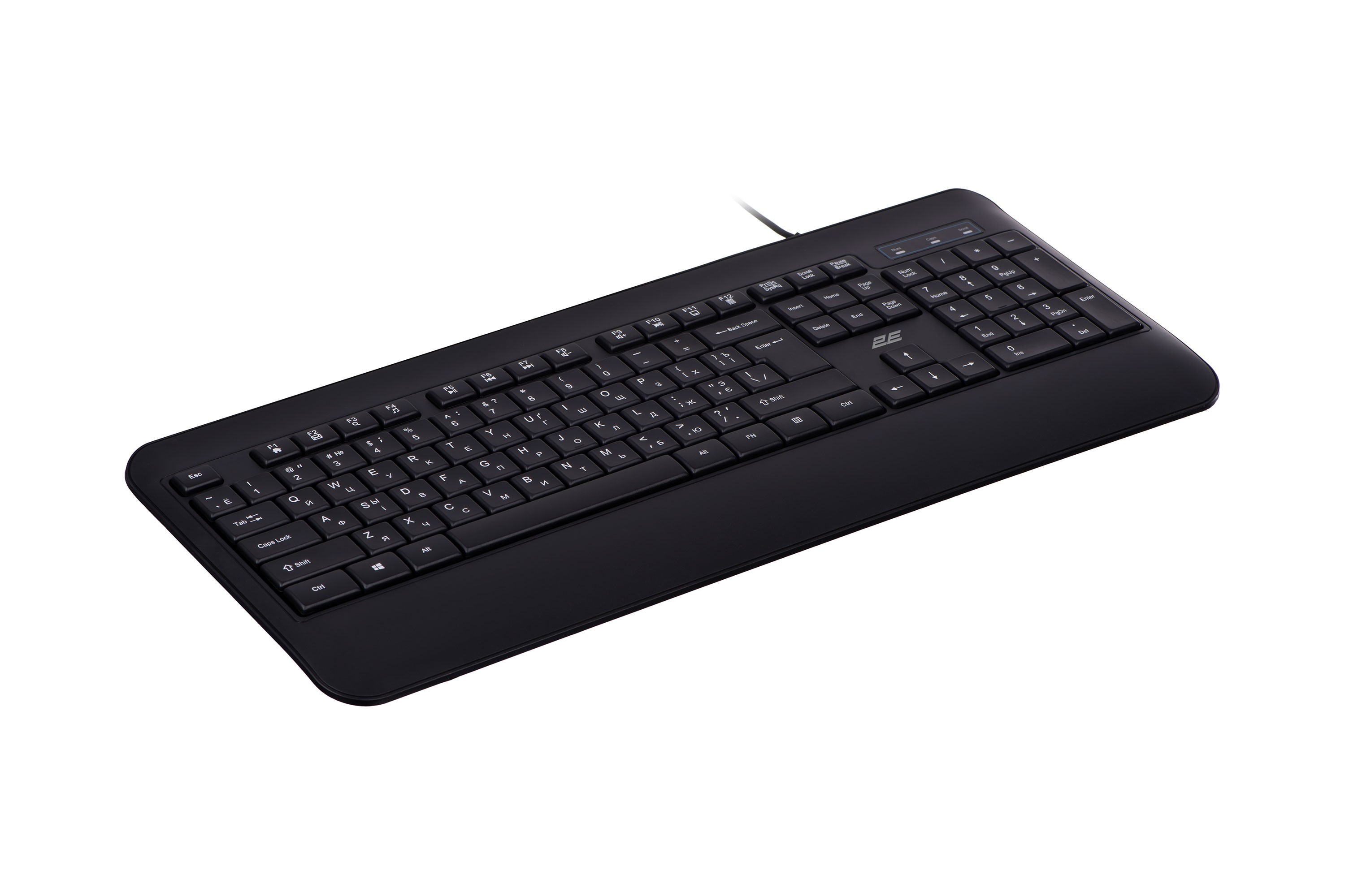 2E Keyboard membrane KS109 104key, USB-A, EN/UK/RU, black 2E-KS109UB