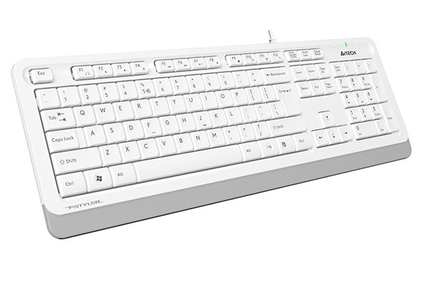A4Tech FK10 White , FSTYLER WIRED SLEEK COMFORT KEYBOARD KEYBOARD USB WHITE US+RUSSIAN