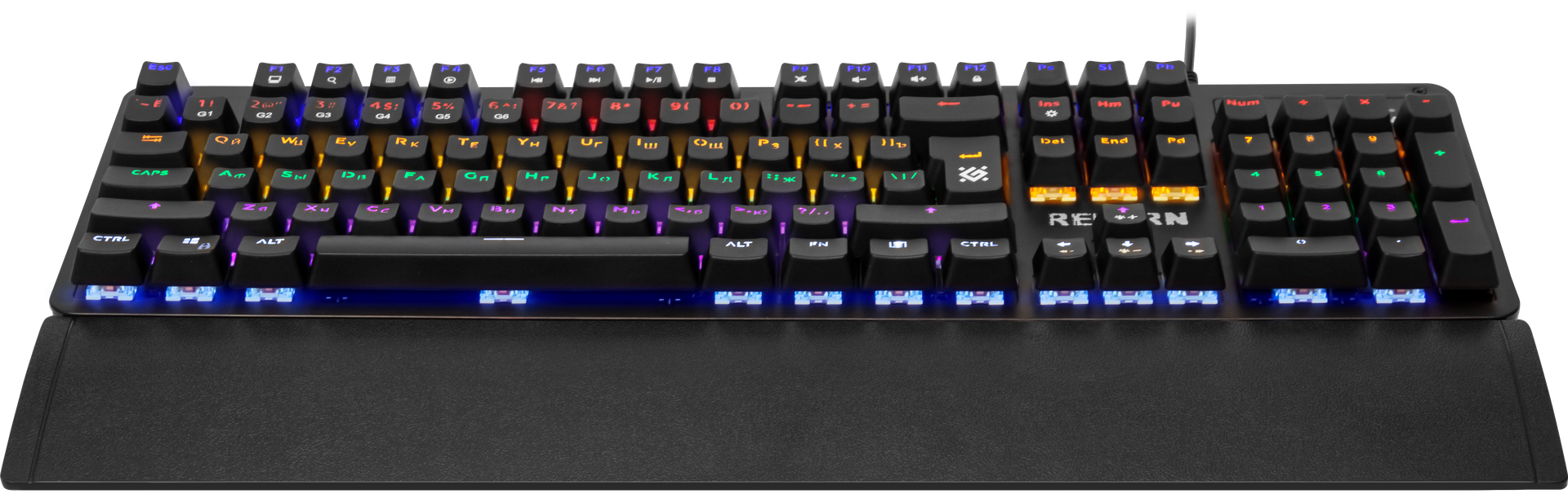 Defender Mechanicalgaming keyboard, RU, anti-ghost, rainbow Reborn GK-165DL