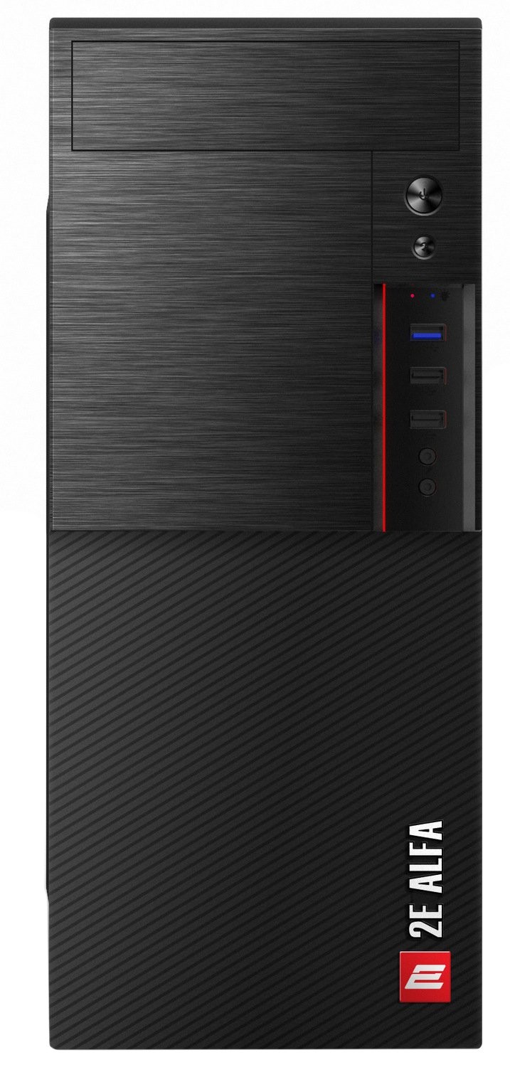 2E Computer case ALFA (E1903U-400)with PSU 2EATX400, MidT,2xUSB2.0,1xUSB3.0, steel (side panel), black 2E-E1903U-400