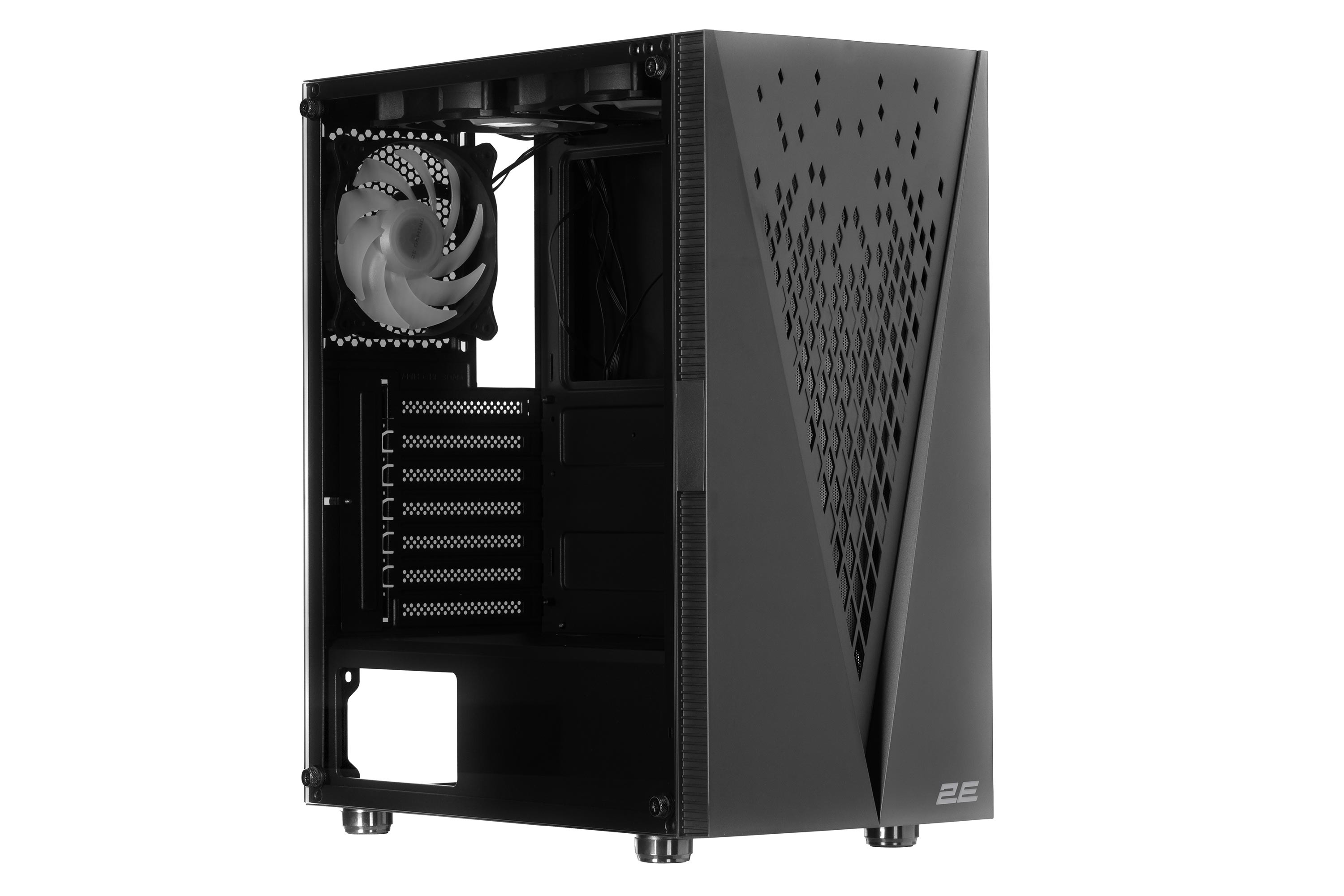 2E GAMING PC case Galaxy G2055 without PSU, 2xUSB3.0, 1xUSB2.0, 3x120mm ARGB, VGA 345mm, LCS ready, HUB, TG Side Panel, ATX, black 2E-G2055