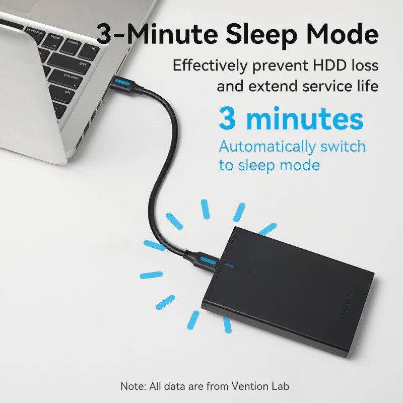 Vention KPAB0 2.5 Inch SATA Hard Drive Enclosure (USB 3.0 Micro-B) Black