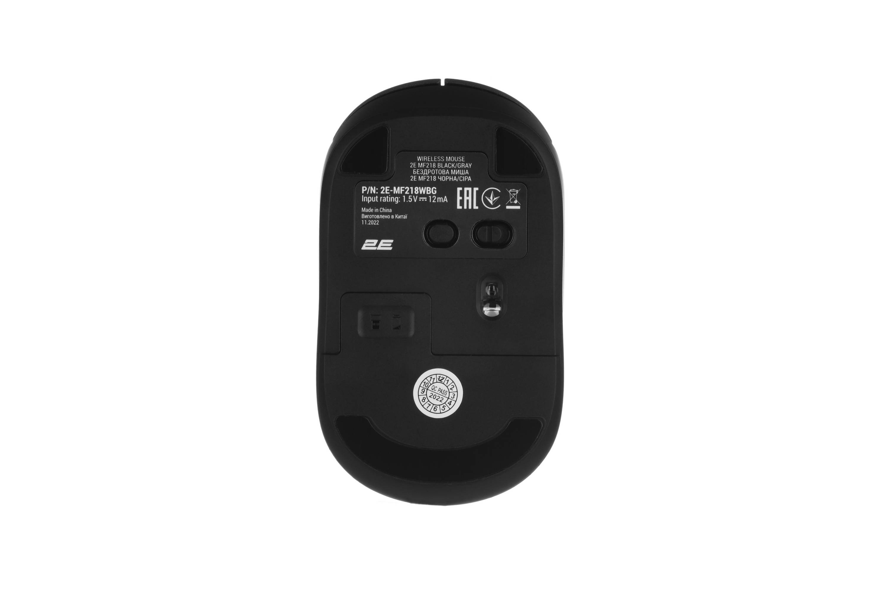 2E Mouse MF218 Silent, WL/BT, black-grey 2E-MF218WBG