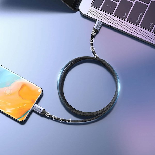 Ugreen US535 (90440), Type-c to Type-c USB-C To USB-C, 2m, Black