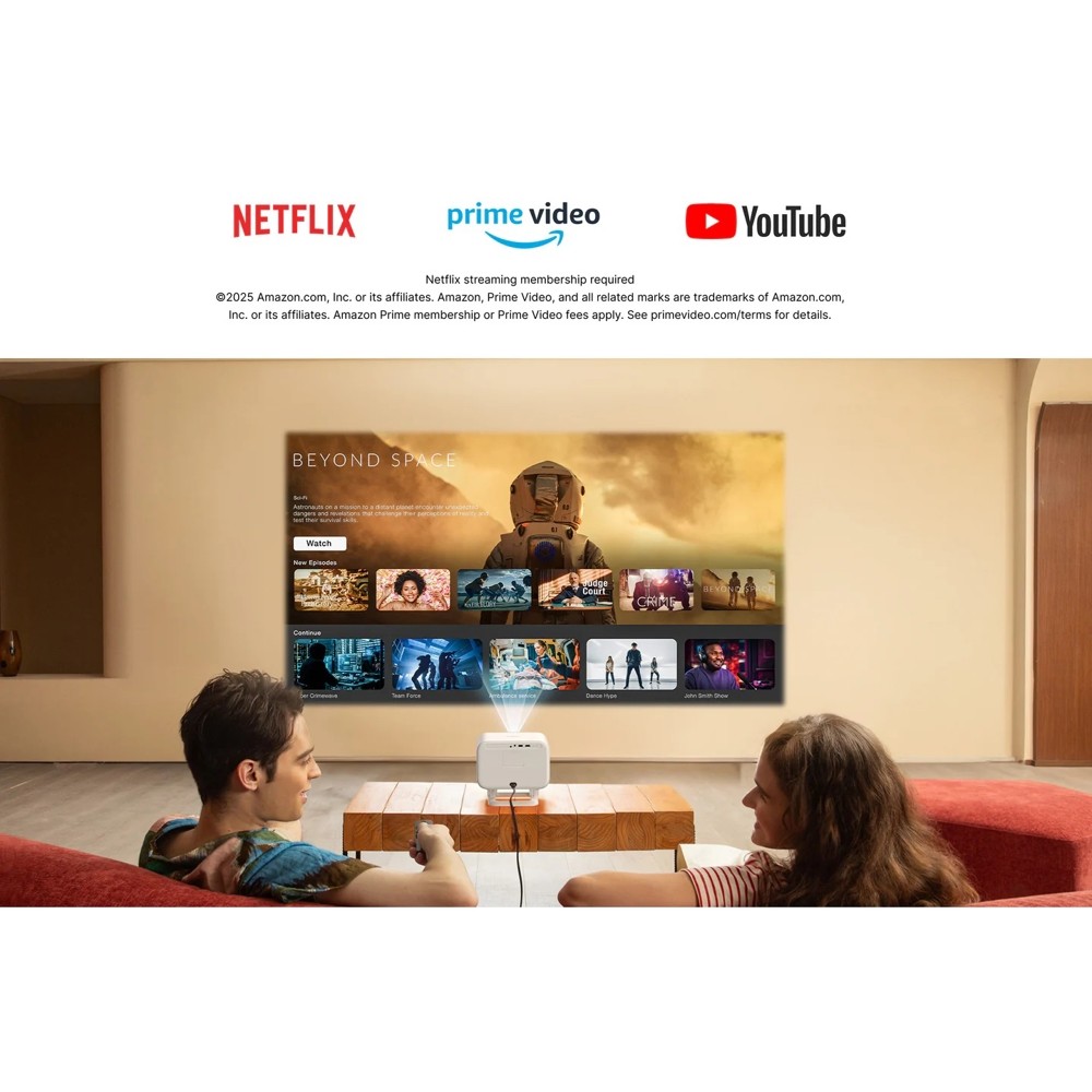 Yaber L2 Plus Home Cinema, LCD Projector, FHD 1920x1080, 700lm, JBL Speakers, White