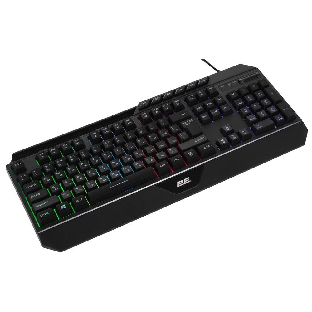 2E GAMING Membrane keyboard KG315 110key, USB-A, EN/RU, RGB, black 2E-KG315UBK_AK