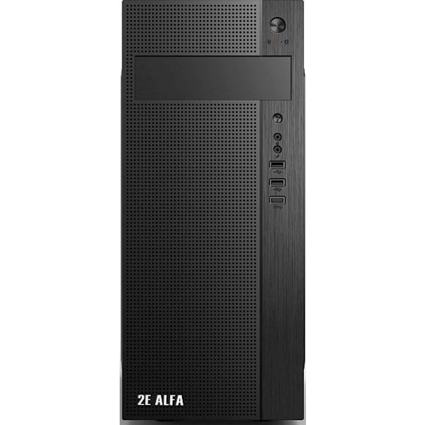 2E ALFA E185-400 Mid Tower Computer case | ATX400W | 2xUSB2.0 | 1xUSB3.0 | Black | 2E-E185-400