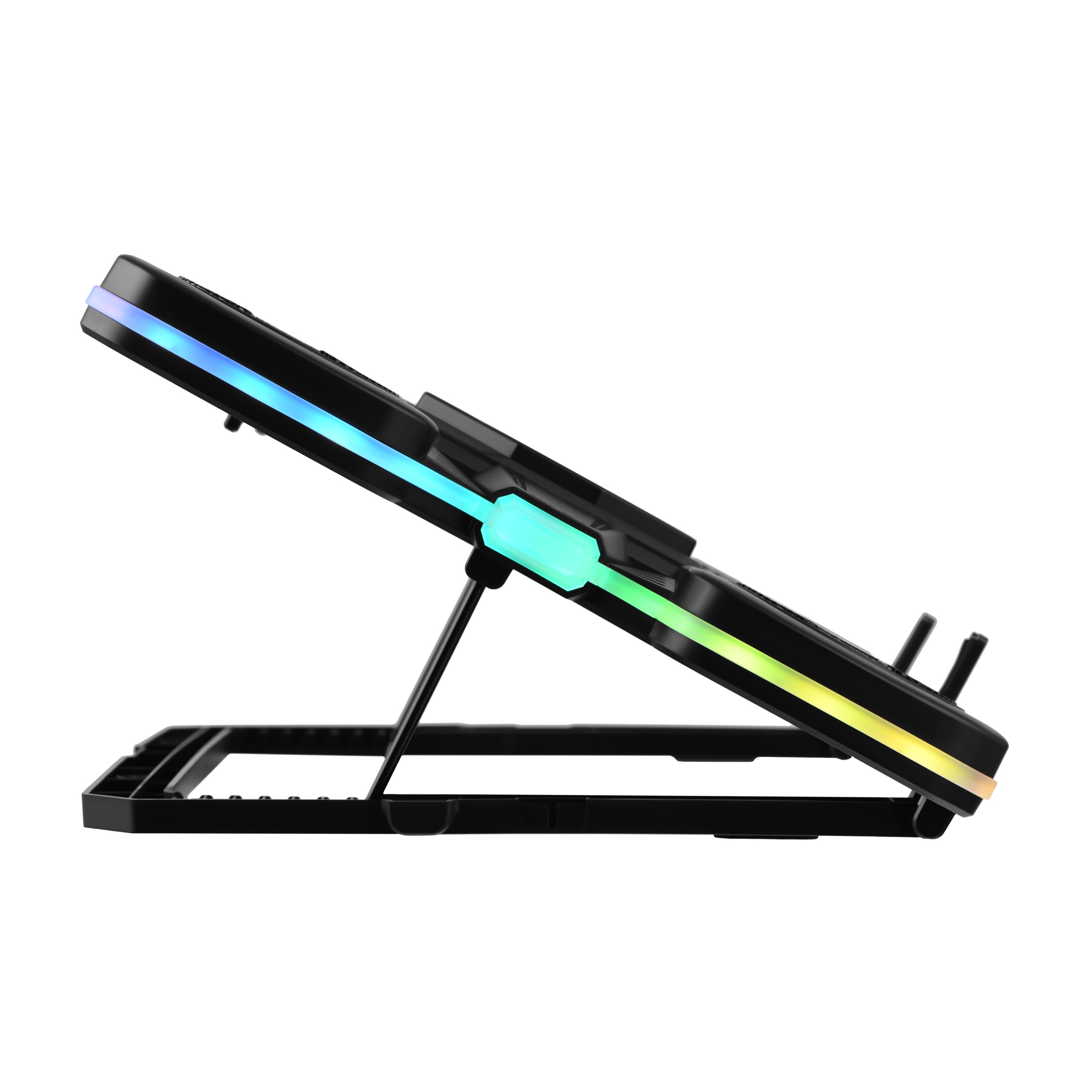 2E GAMING Laptop stand CPG-012, up to 17.3", 1xUSB-C, LCD/semiconductor cooling pad, RGB, black 2E-CPG-012