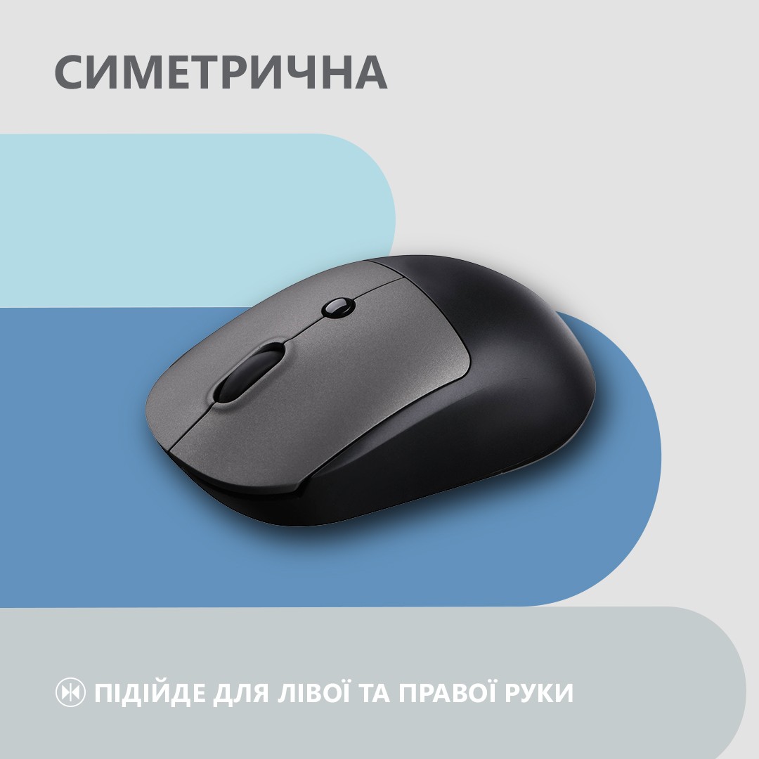2E Mouse MF218 Silent, WL/BT, black-grey 2E-MF218WBG
