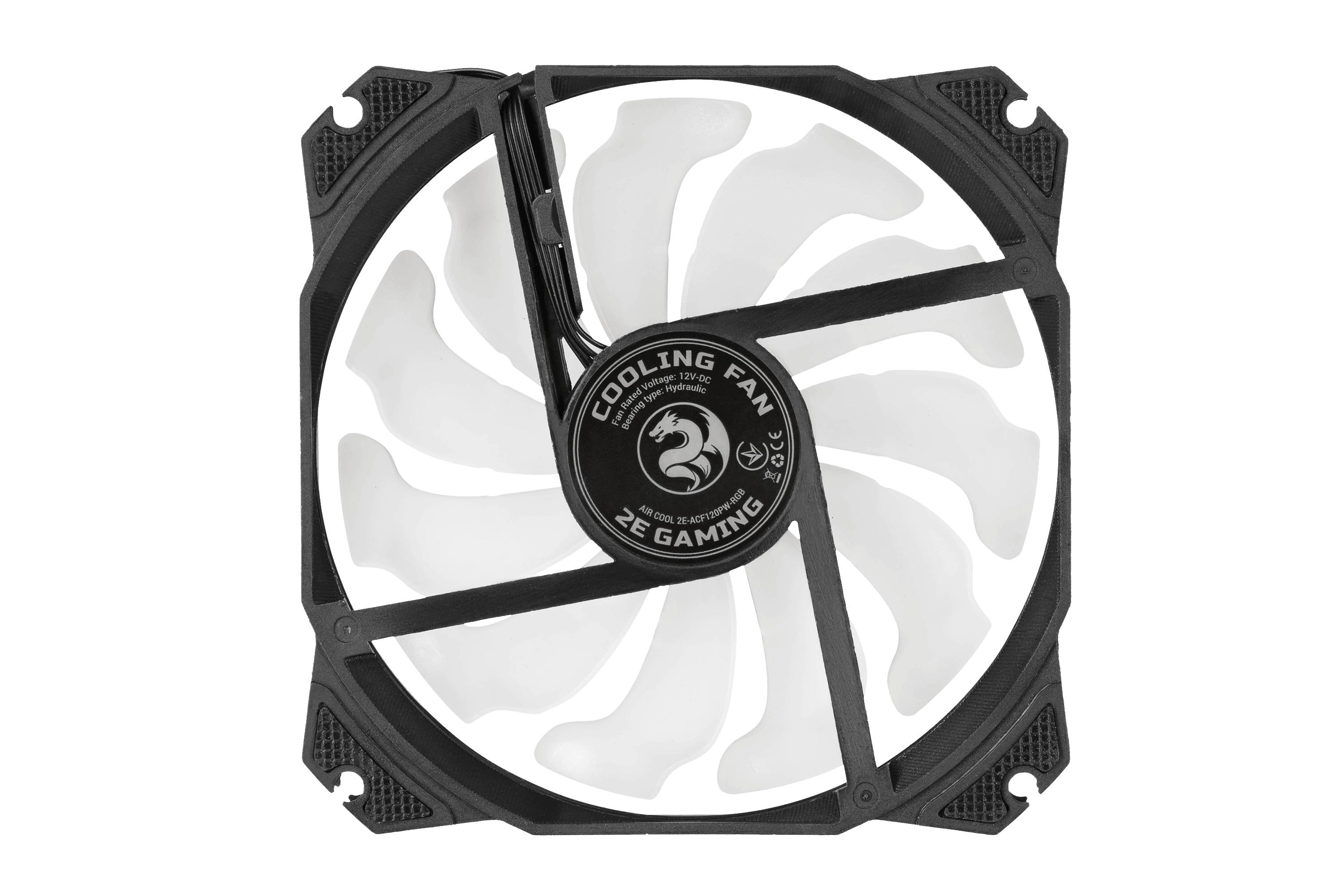 2E GAMING Case fan 2E GAMING AIR COOL ACF120PW-RGB, 120mm, 800-1700rpm, 4pin PWM, 19.4-33.8dBa 2E-ACF120PW-RGB