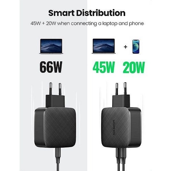 Ugreen CD216 (70867), 66W, USB-C, Black