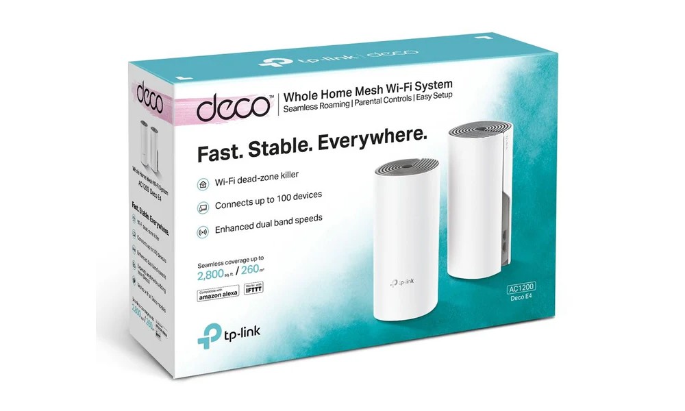 TP-Link Deco E4(2-pack), AC1200 Whole Home Mesh Wi-Fi System