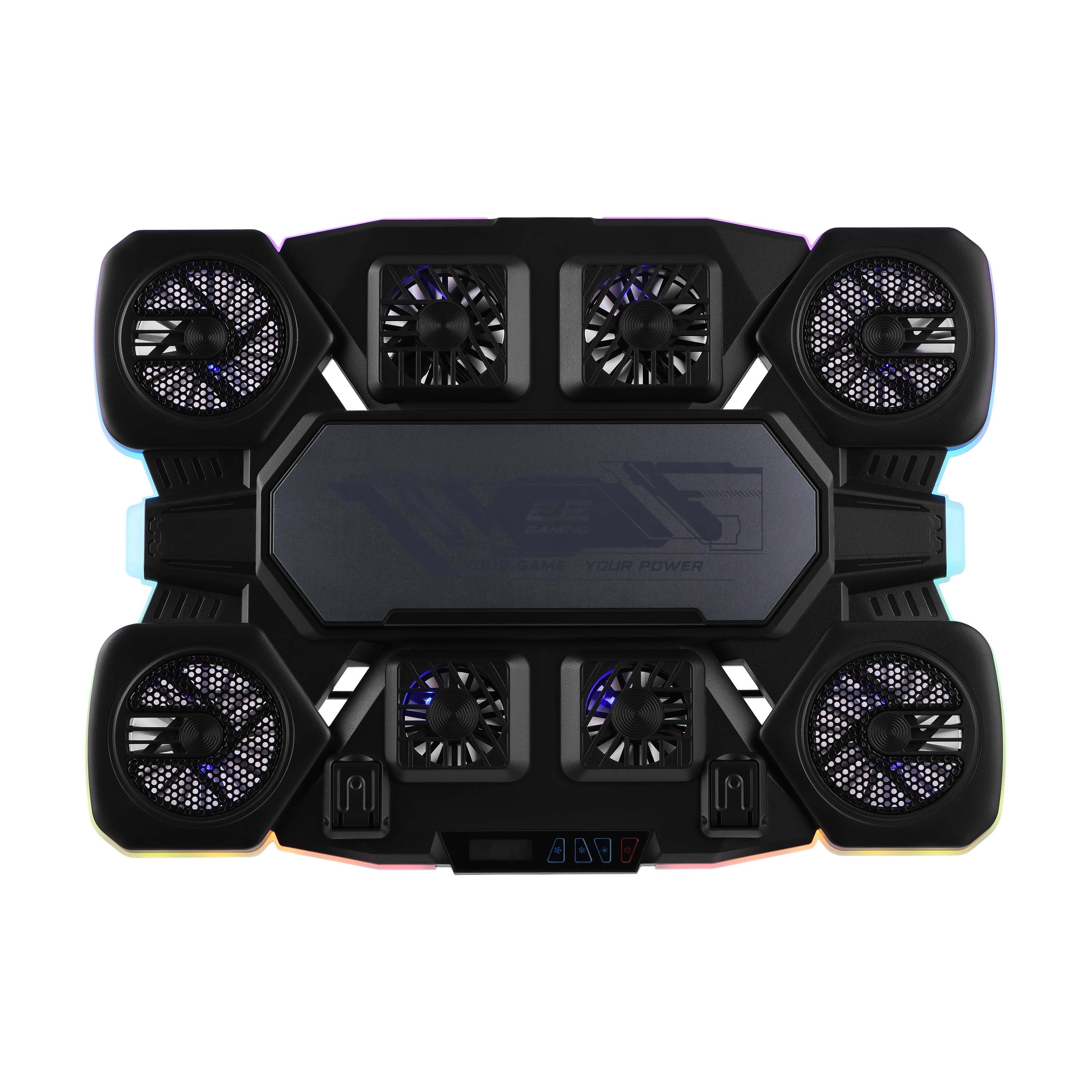 2E GAMING Laptop stand CPG-012, up to 17.3", 1xUSB-C, LCD/semiconductor cooling pad, RGB, black 2E-CPG-012