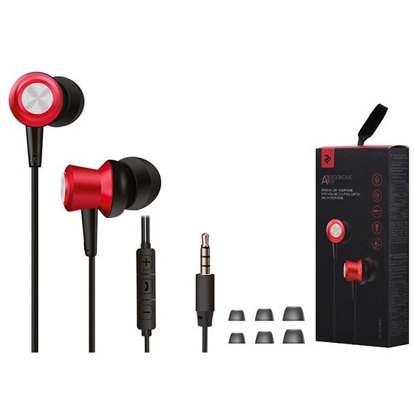 2E A1 ErgonomicFit with volume control switch&mic Wired 2E-IEA1RD