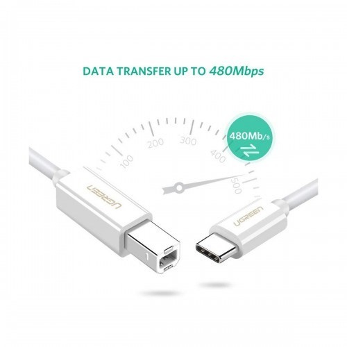 Ugreen 40417 US241 USB-C to USB 2.0 Print Cable 1.5m (White)