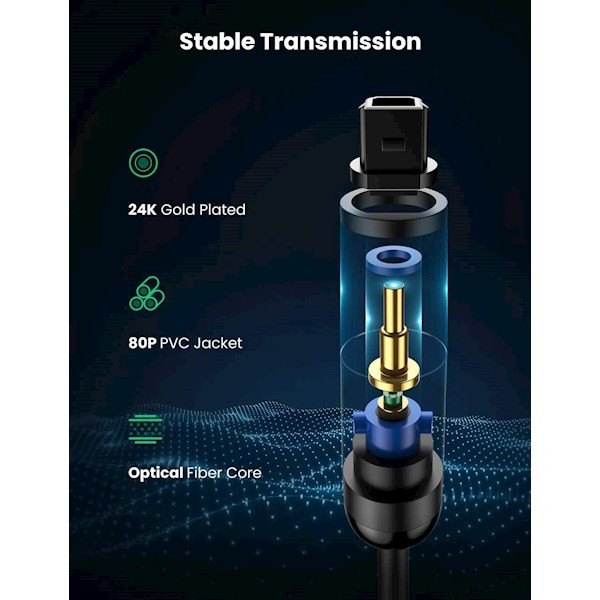 Ugreen AV122 (70892) Toslink Optical Audio Cable 2m (Black)