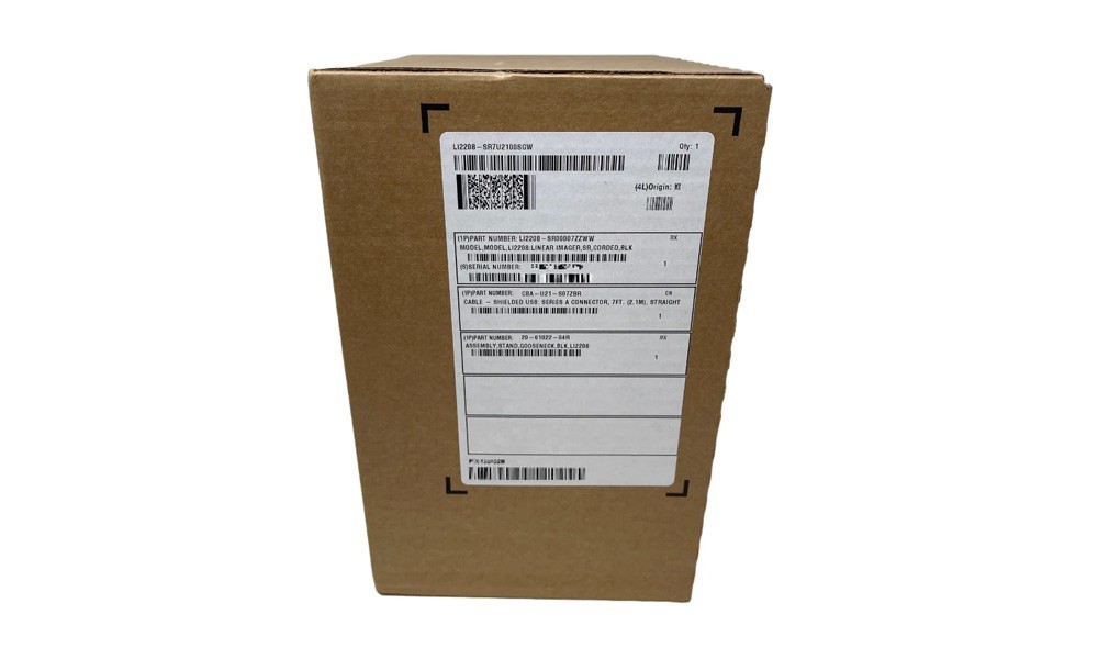 Zebra LI2208-SR Black Barcode Scanner with Stand | USB KIT: LI2208-SR00007ZZWW Scanner | CBA-U21-S07ZBR Shielded USB Cable | 20-61022-04R Stand | LI2208-SR7U2100SGW
