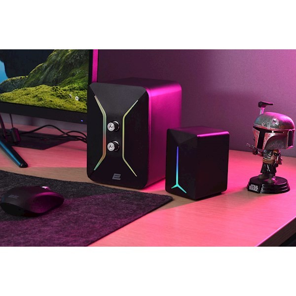 2E Multimedia speaker PCS301 RGB, 2.1, USB, Black 2E-PCS301BK