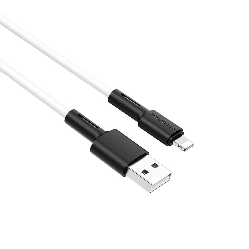 Borofone BX31 Soft silicone charging data cable for Lightning White