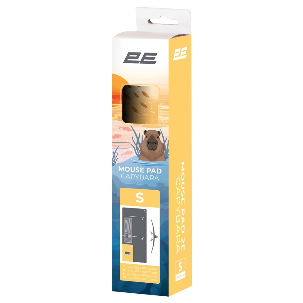 2E Mouse Pad CAPYBARRA, S(250x200x2mm), yellow 2E-PAD-S-CAPY-YELLOW