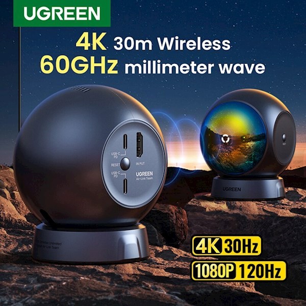Ugreen CM438 (80641), 4K Wireless HDMI Transmitter And Receiver, Black